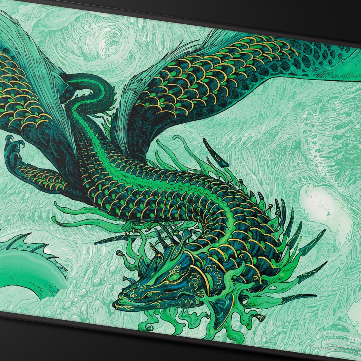 Ultra PRO - Tarkir Dragonstorm Teval, Arbiter of Virtue Black Stitched Playmat for Magic: The Gathering | Gaming Table Mat, Card Game Accessory, TCG Playmat, Tabletop Gaming Mat, TCG Game Mat