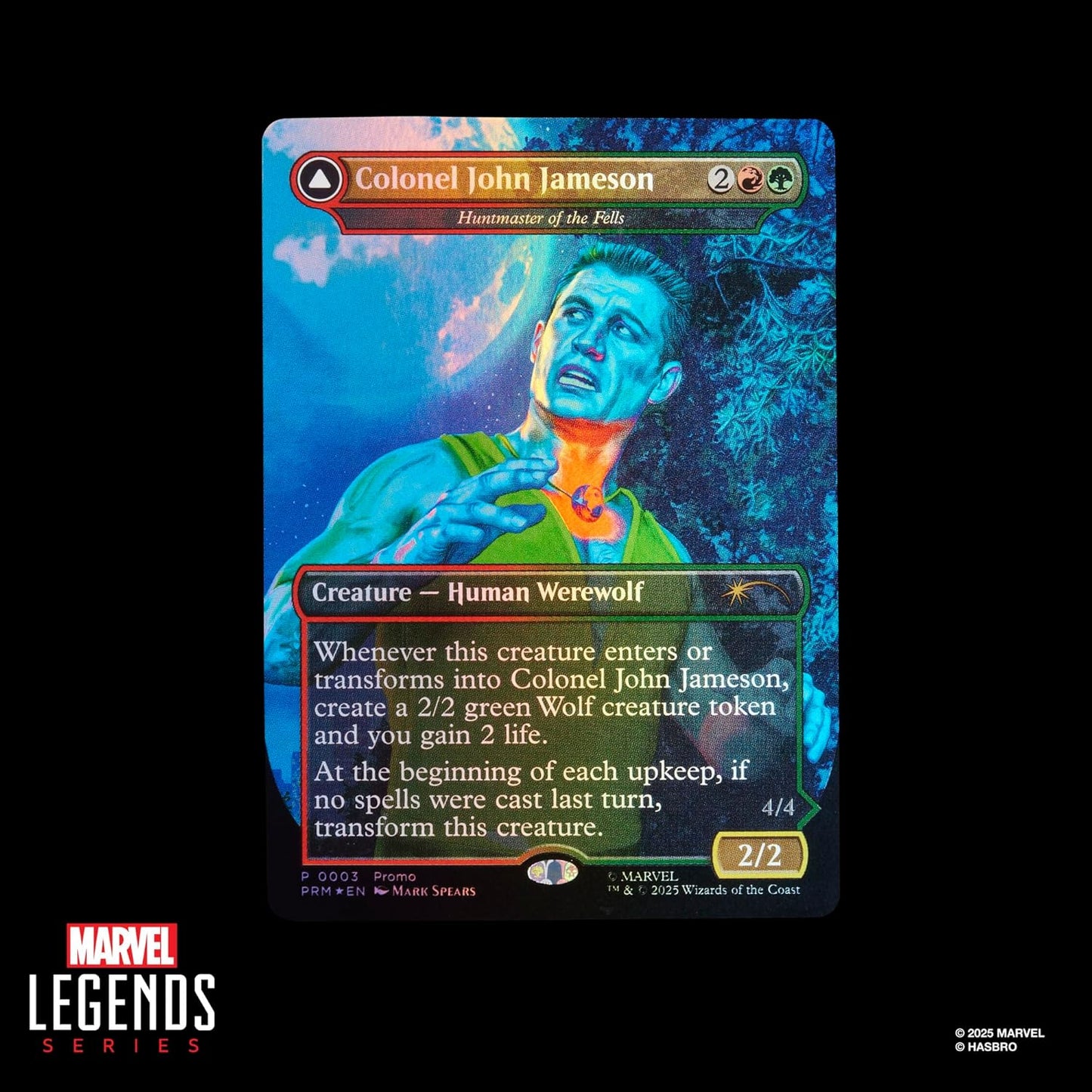 Marvel Legends Series Marvel's Spider-Man x Magic: The Gathering Man-Wolf - 6-Inch Action Figure Toy & Exclusive Foil Collectible Card Game Trading Card
