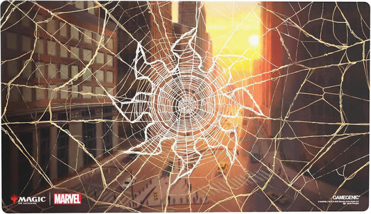 Gamegenic Magic: The Gathering Marvel's Spider-Man Plains Shiny PLAYMAT - Premium 61x35cm Game Mat with Shiny Surface, Cushioning, Anti-Slip Back & Flat Stitching, Official MTG Accessory