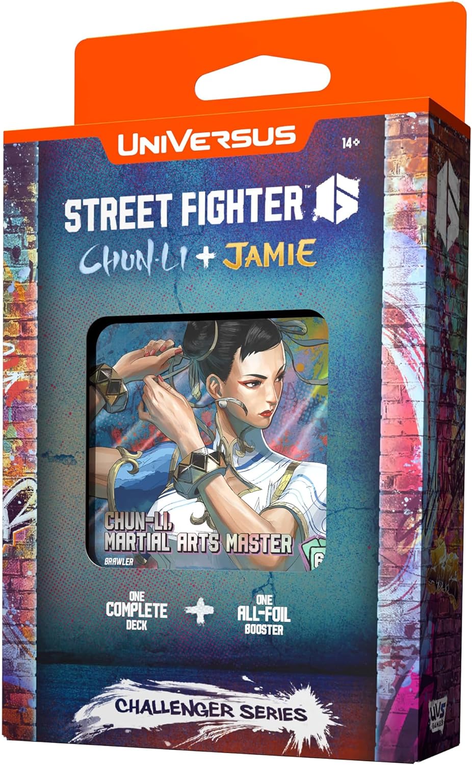 UniVersus: Street Fighter 6: Challenger Series - Chun-Li & Jamie - Deck Building Card Game, Ready to Play Character Deck, 6 Foil-Alt Art Booster Cards