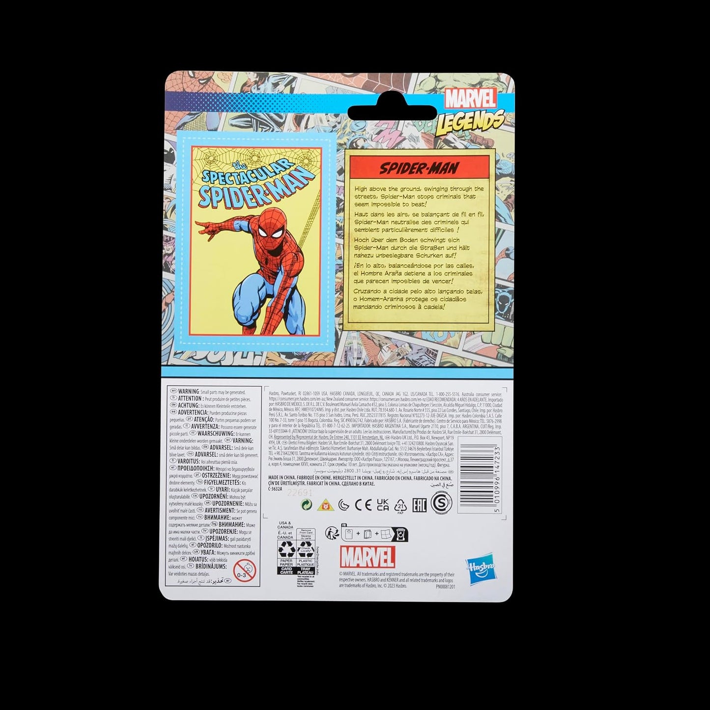 Marvel Legends Series Retro 375 Collection Spider-Man 3.75-Inch Collectible Action Figures,Toys for Ages 4 and Up