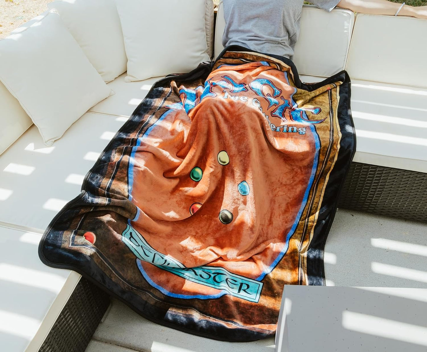 Surreal Entertainment Magic: The Gathering Black Lotus Card Double-Sided Fleece Throw Blanket for Sofa, Bed | 45 x 60 Inches