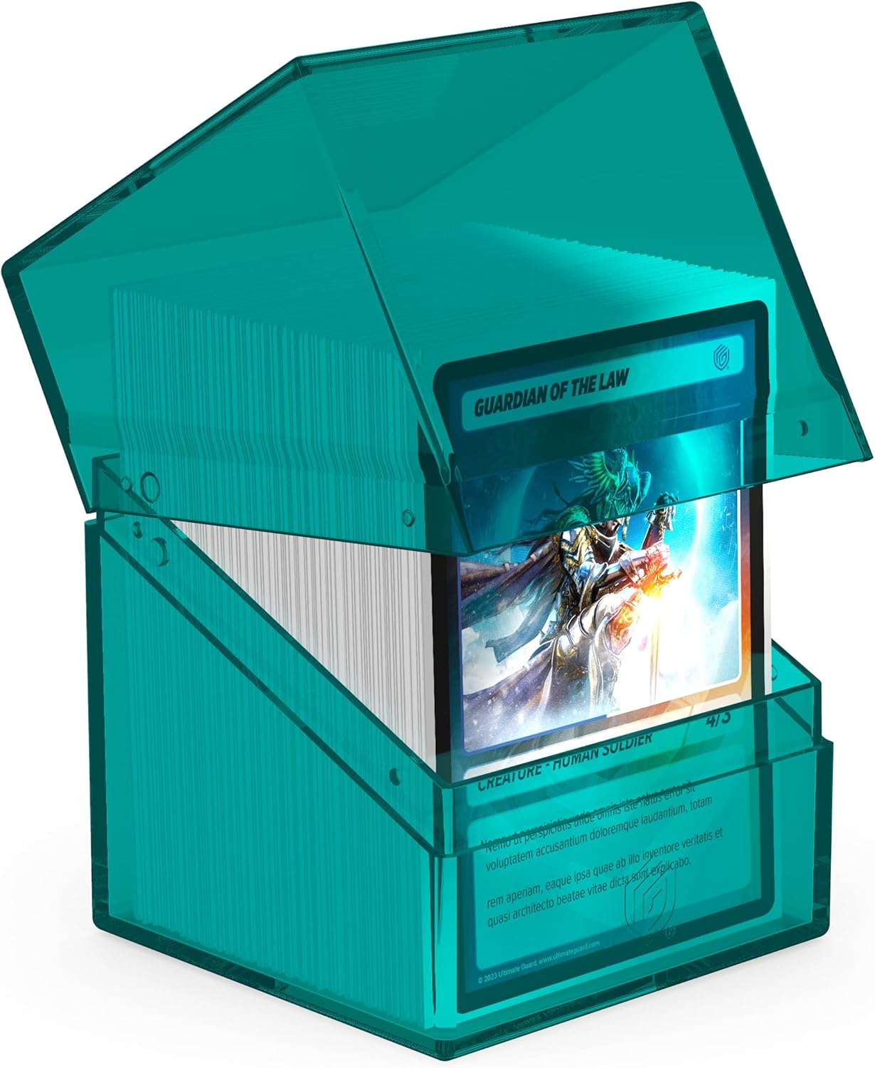 Ultimate Guard Boulder 100+ Clear, Deck Case for 100 Double-Sleeved TCG Cards, Malachite, Secure & Durable Storage for Trading Card Games, Transparent