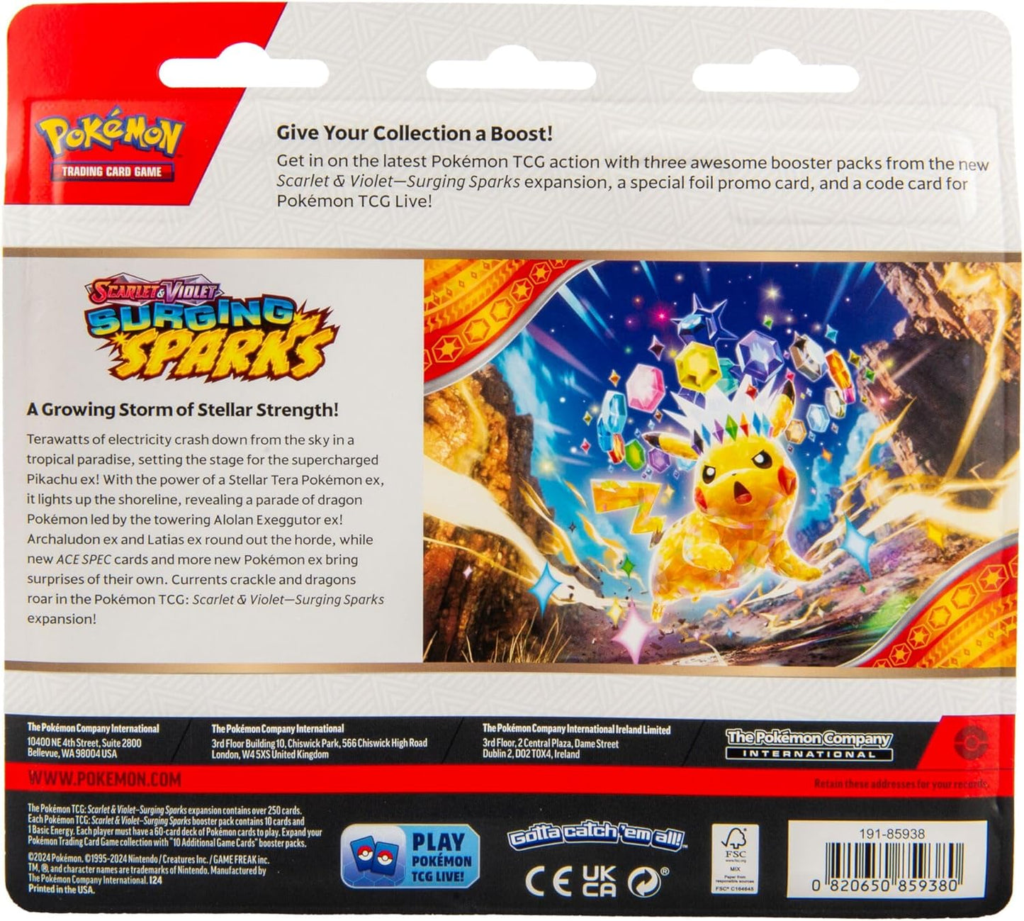 Pokemon TCG: Scarlet & Violet - Surging Sparks 3-Pack Blister - Quagsire