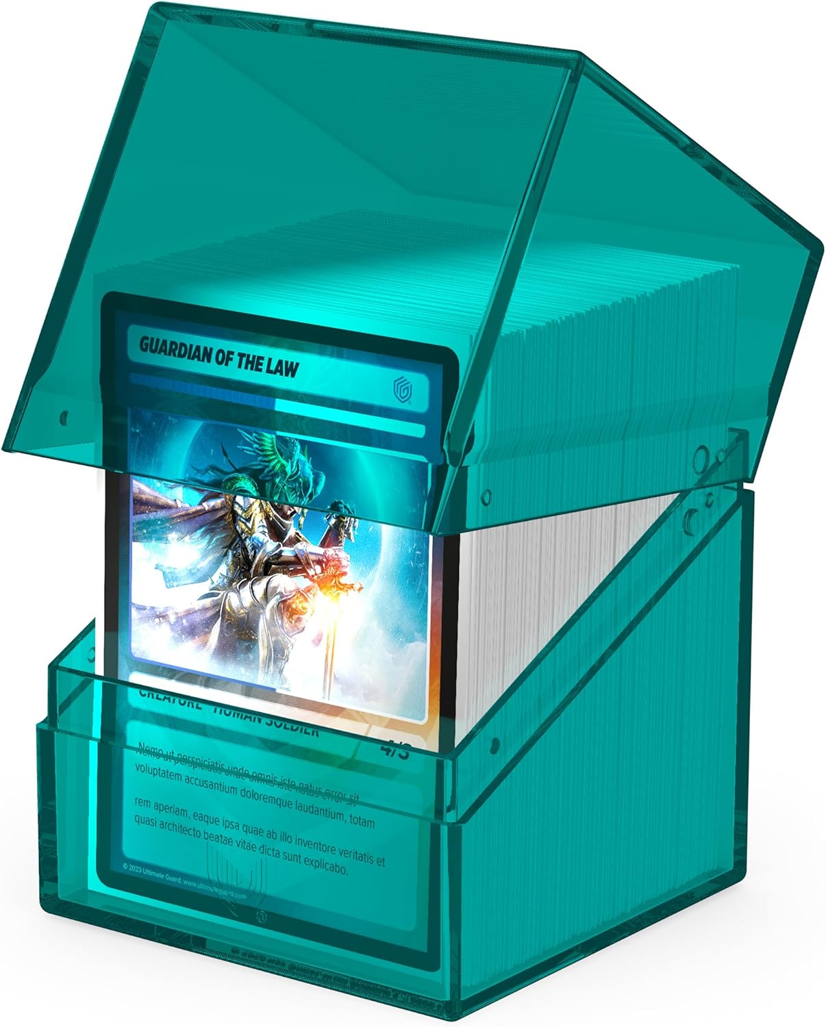 Ultimate Guard Boulder 100+ Clear, Deck Case for 100 Double-Sleeved TCG Cards, Malachite, Secure & Durable Storage for Trading Card Games, Transparent