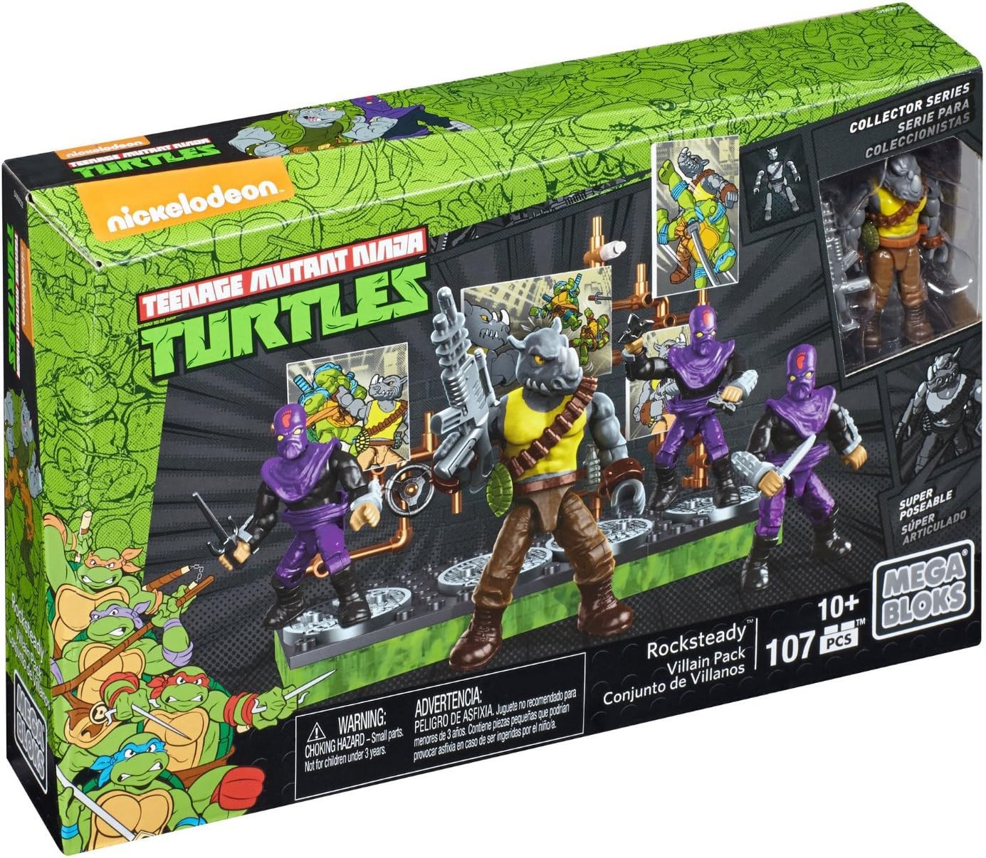 Mega Bloks TMNT Collectors Rocksteady Villain Pack
