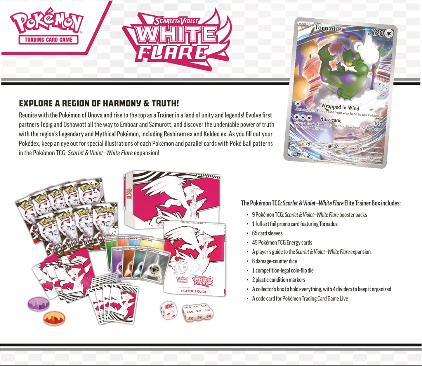Pokemon TCG Scarlet & Violet 10.5 White Flare Elite Trainer Box - 9 Packs, Promo Card
