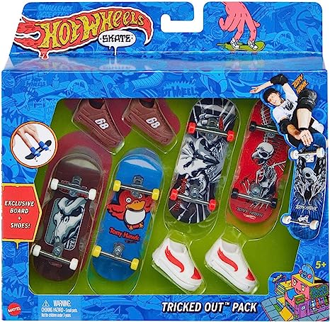 Hot Wheels Skate Fingerboards & Skate Shoes Multipack, Toy For Kids (Styles May Vary)
