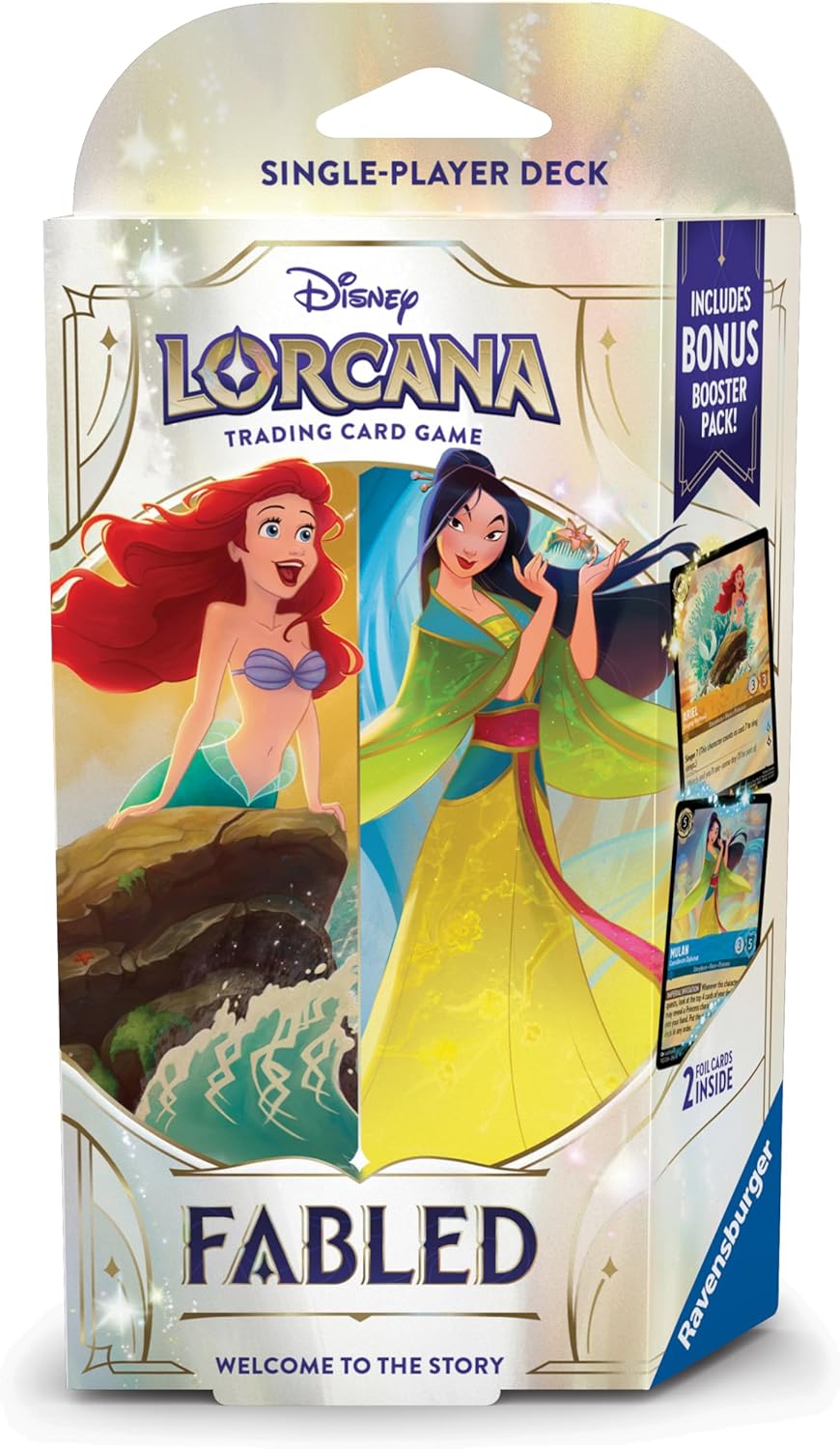 Ravensburger Disney Lorcana TCG: Fabled Single-Player Deck – Amber & Sapphire | Engaging Gameplay | Over 200 Original Disney Artworks | Ideal for Ages 8+