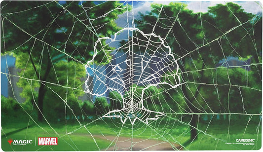 Gamegenic Magic: The Gathering Marvel's Spider-Man Forest Shiny PLAYMAT - Premium 61x35cm Game Mat with Shiny Surface, Cushioning, Anti-Slip Back & Flat Stitching, Official MTG Accessory