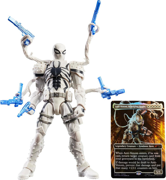 Marvel Legends Series Marvel's Spider-Man x Magic: The Gathering Anti-Venom - 6-Inch Action Figure Toy & Exclusive Foil Collectible Card Game Trading Card