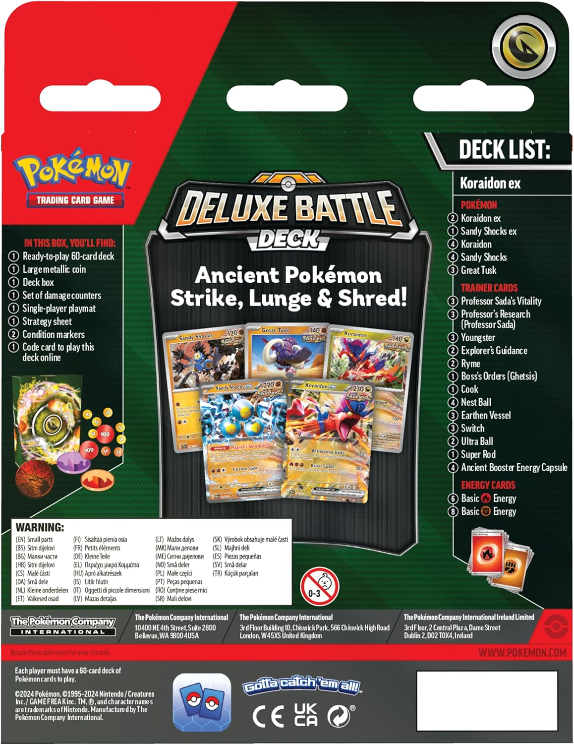 Pokémon TCG: Koraidon ex Deluxe Battle Deck (Ready-to-play 60-card deck & Accessories)