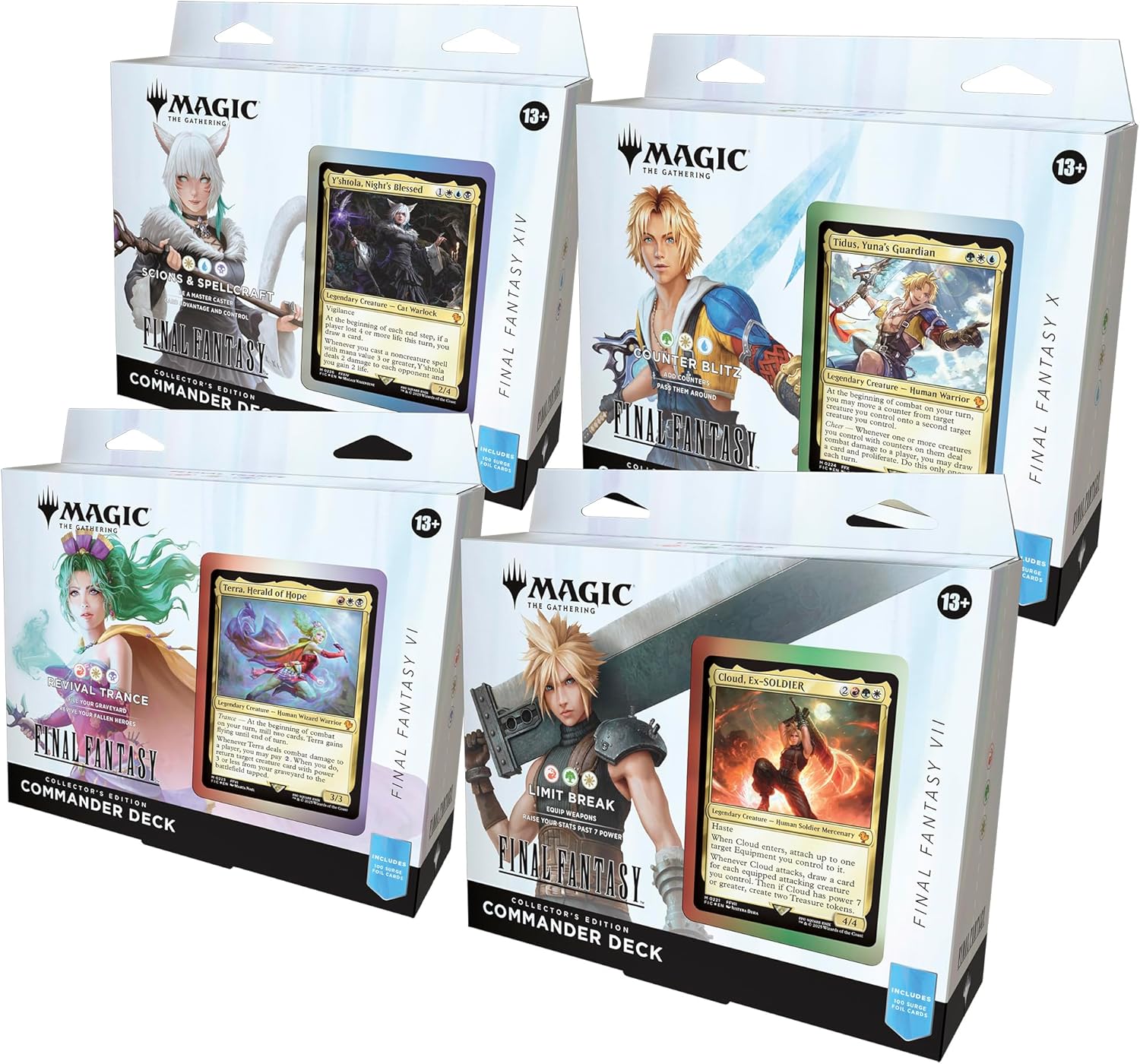 Magic: The Gathering Final Fantasy Collector's Edition Commander Deck Bundle - Includes All 4 Surge Foil Decks Collectors Emporium NY Magic: The Gathering Final Fantasy Collector's Edition Commander Deck Bundle - Includes All 4 Surge Foil Decks Collectors Emporium NY