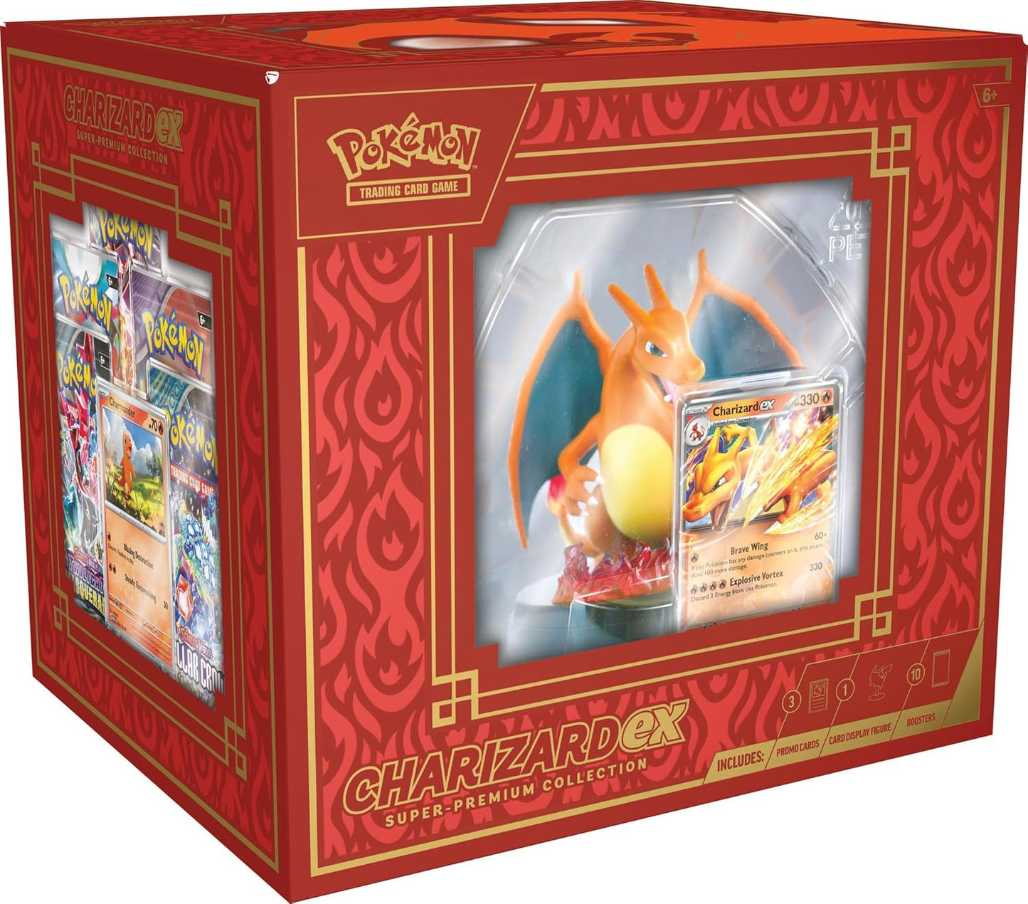 Pokemon TCG Charizard ex Super-Premium Collection (3 Foil Promo Cards, 1 Card-Display Figure & 10 Booster Packs)
