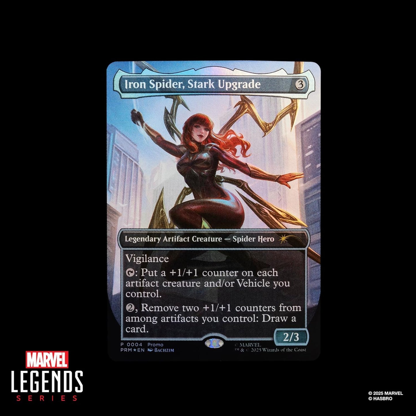 Marvel Legends Series Marvel's Spider-Man x Magic: The Gathering Mary Jane Watson (Iron Spider) - 6-Inch Action Figure Toy & Exclusive Foil Collectible Card Game Trading Card