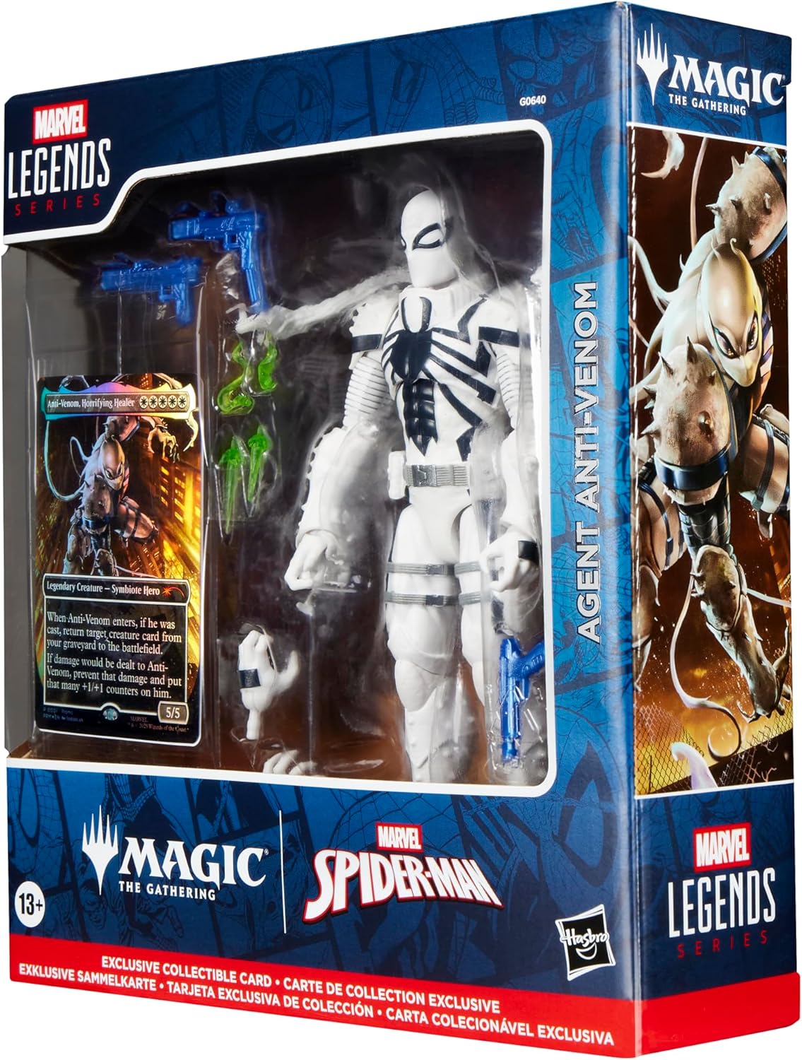 Marvel Legends Series Marvel's Spider-Man x Magic: The Gathering Anti-Venom - 6-Inch Action Figure Toy & Exclusive Foil Collectible Card Game Trading Card
