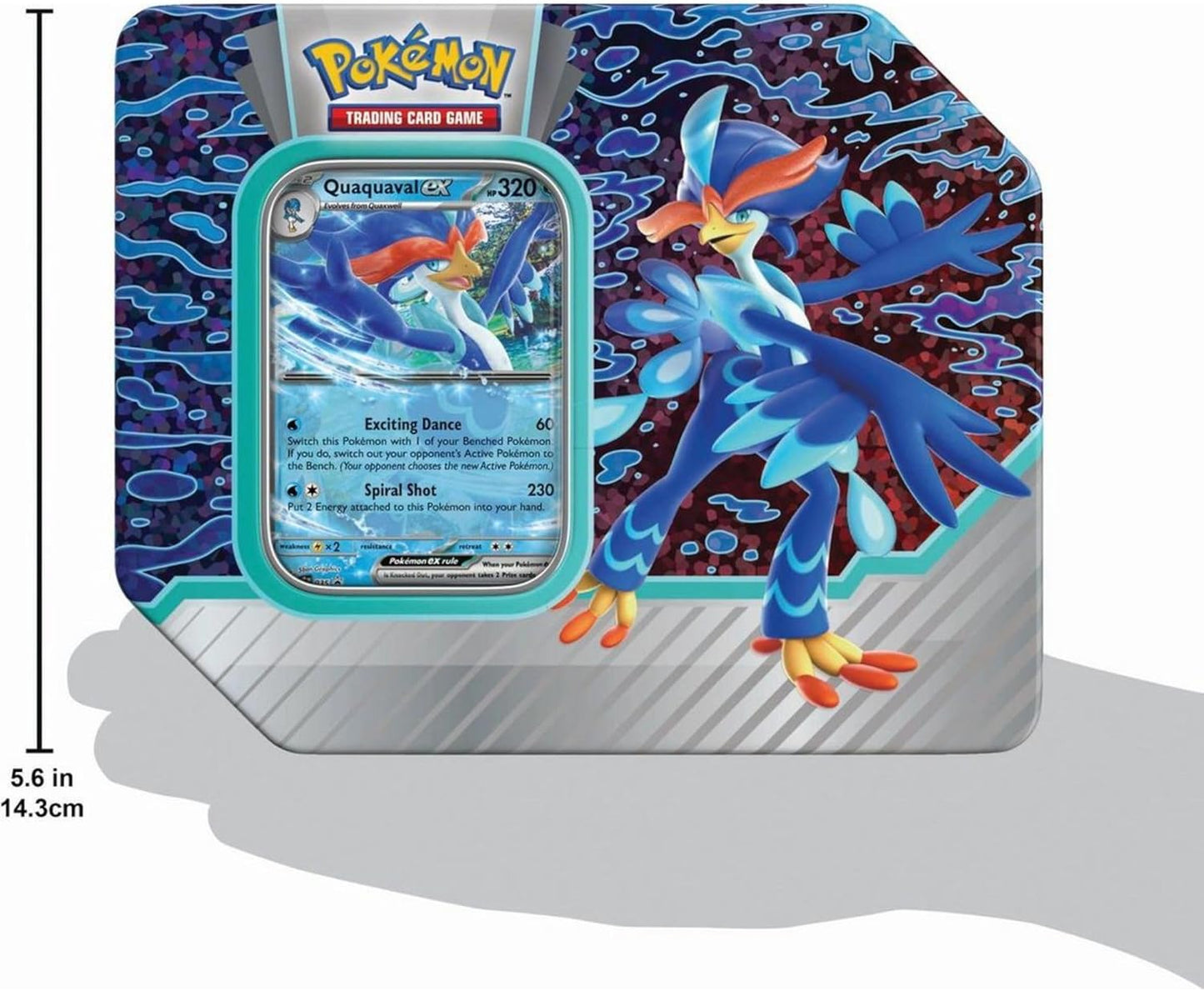 Pokemon TCG: Paldea Partners Quaquaval EX Tin - 5 Packs, Promos