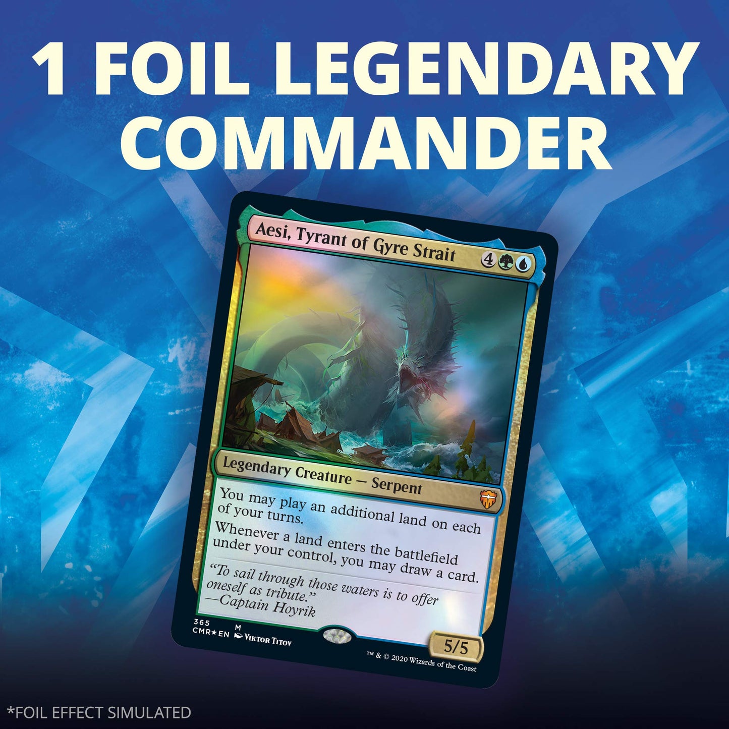 Magic: The Gathering Commander Legends Commander Deck Reap the Tides | 100 Card Ready-to-Play Deck | 1 Foil Commander | Blue-Green