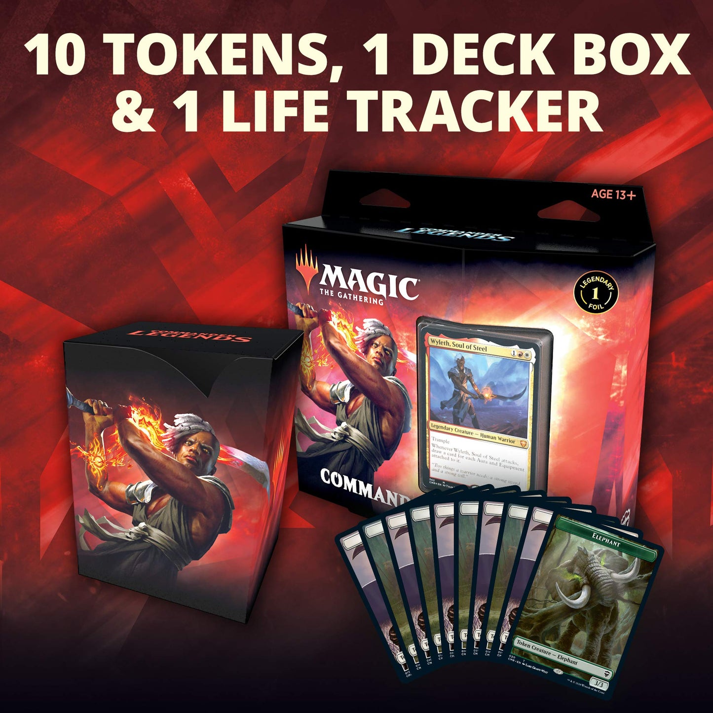 Magic: The Gathering Commander Legends Commander Deck Arm for Battle | 100 Card Ready-to-Play Deck | 1 Foil Commander | Red-White, C78590000