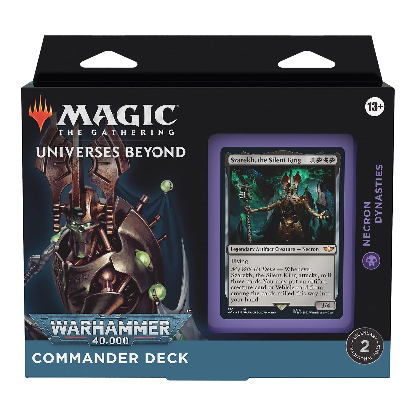Magic: The Gathering Universes Beyond Warhammer 40,000 Commander Deck Bundle – Includes 1 The Ruinous Powers, 1 Necron Dynasties, 1 Forces of the Imperium, and 1 Tyranid Swarm