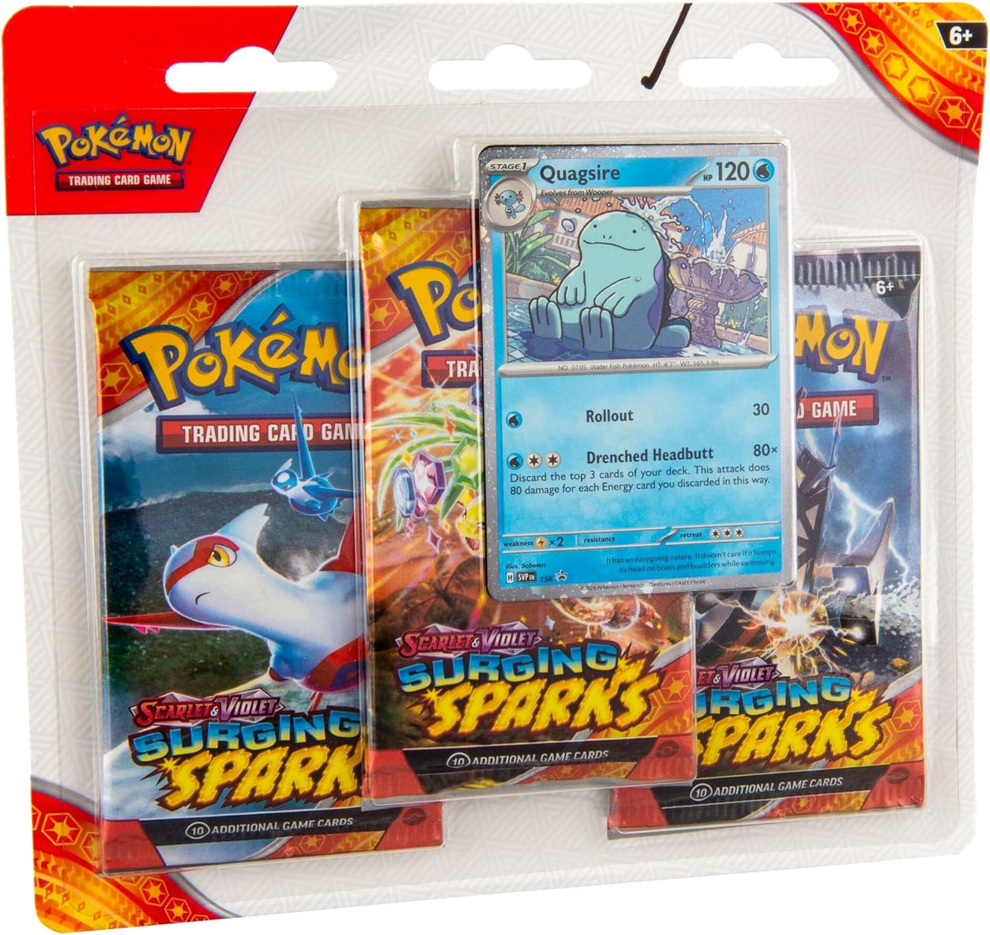 Pokemon TCG: Scarlet & Violet - Surging Sparks 3-Pack Blister - Quagsire