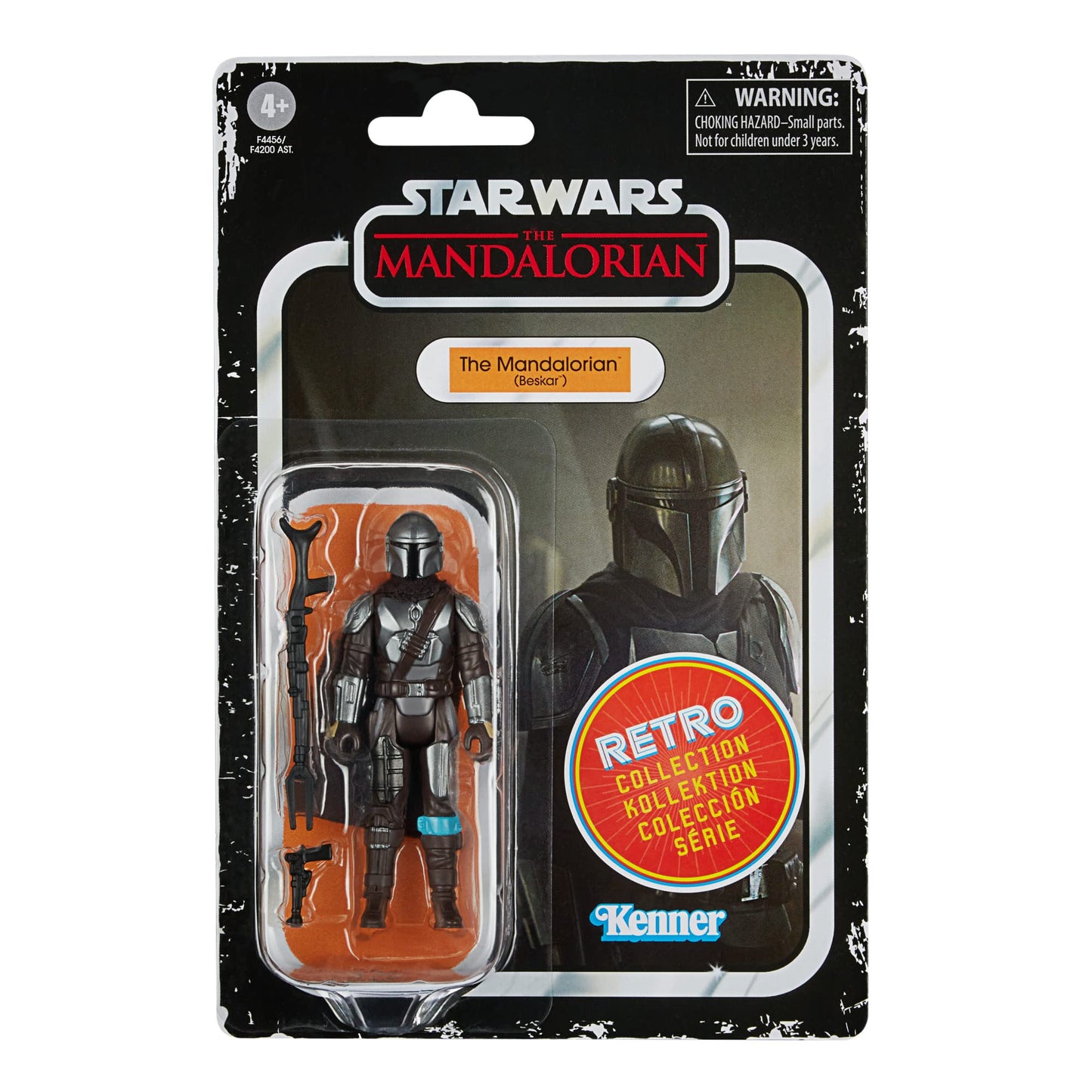 Star Wars Retro Collection The Mandalorian (Beskar) Toy 3.75-Inch-Scale The Mandalorian Collectible Action Figure, Accessories