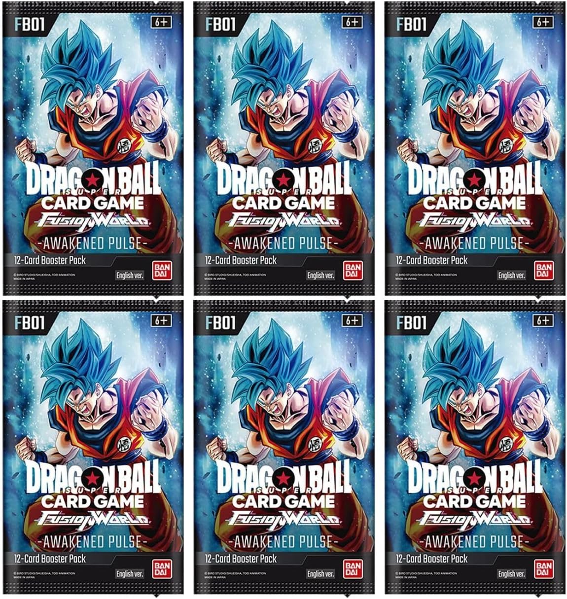 6 Packs 12 Card Booster Pack Dragon Ball Super Fusion World Awakened Pulse