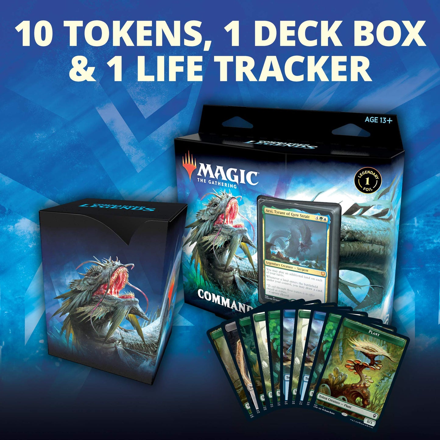 Magic: The Gathering Commander Legends Commander Deck Reap the Tides | 100 Card Ready-to-Play Deck | 1 Foil Commander | Blue-Green