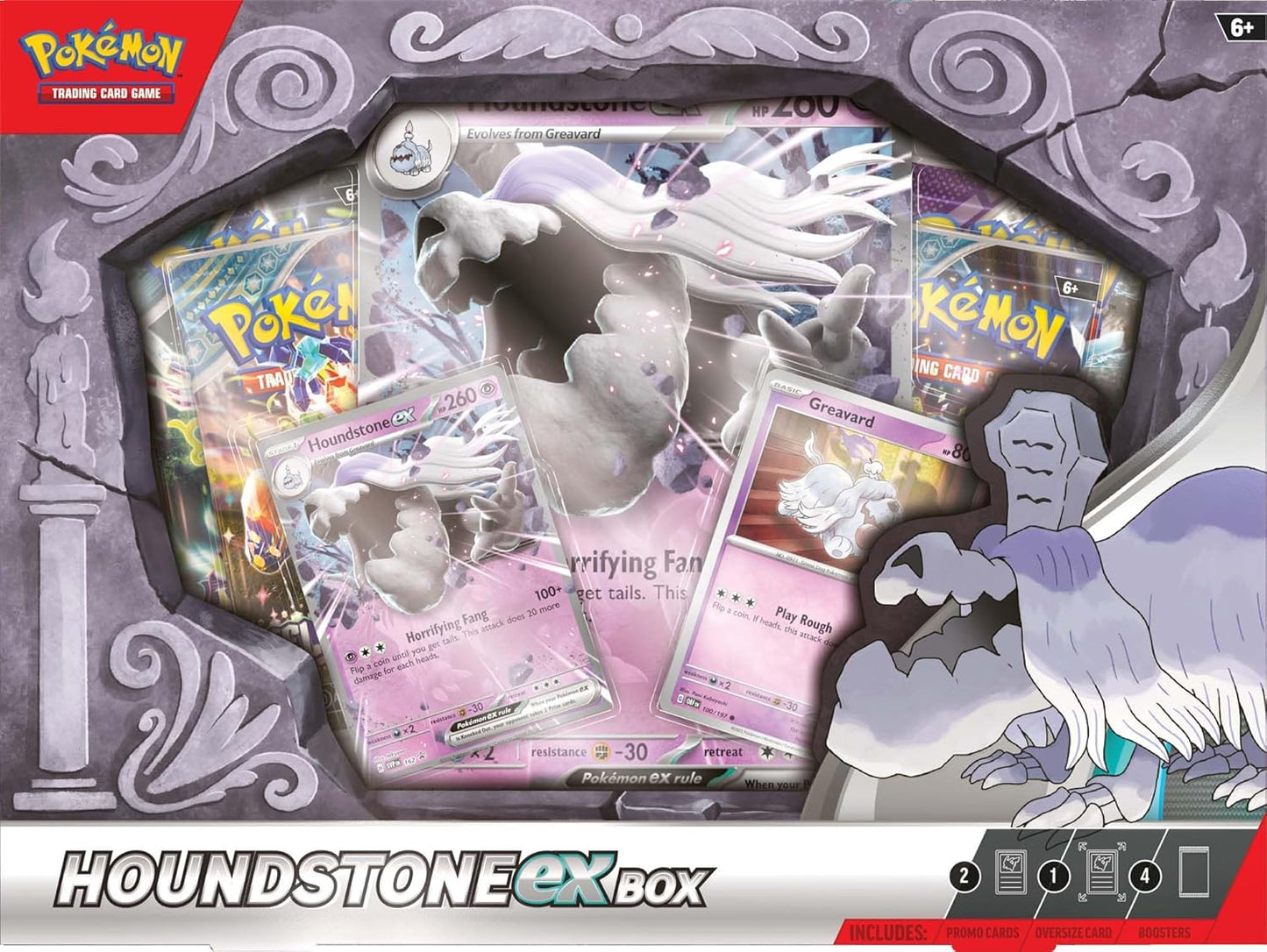 Pokemon TCG: Houndstone ex Box - 4 Packs, Promos