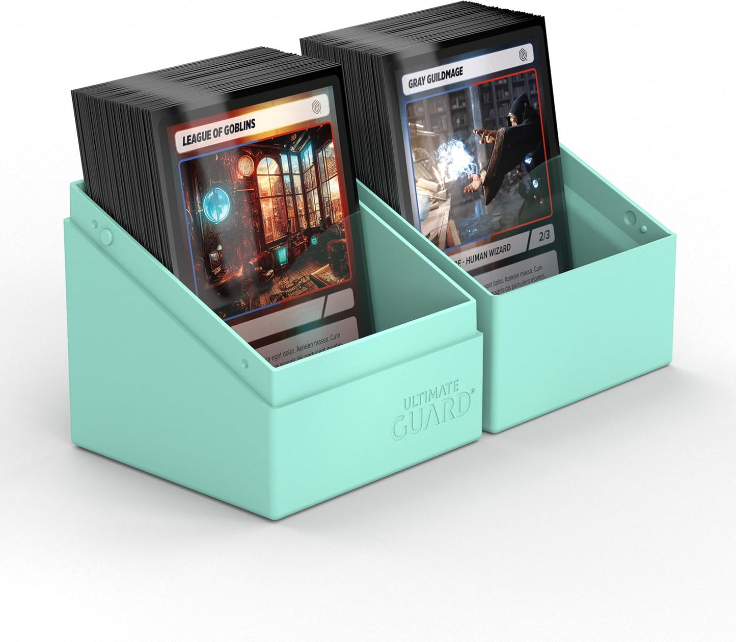 Ultimate Guard Boulder Solid 100+, Deck Case for 100 Double-Sleeved TCG Cards, Mint Green, Secure & Durable Storage for Trading Card Games, No Transparency