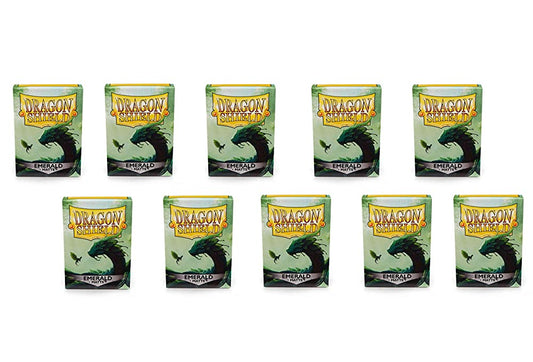 10 Packs Dragon Shield Matte Emerald Standard Size 100 ct Card Sleeves Display Case