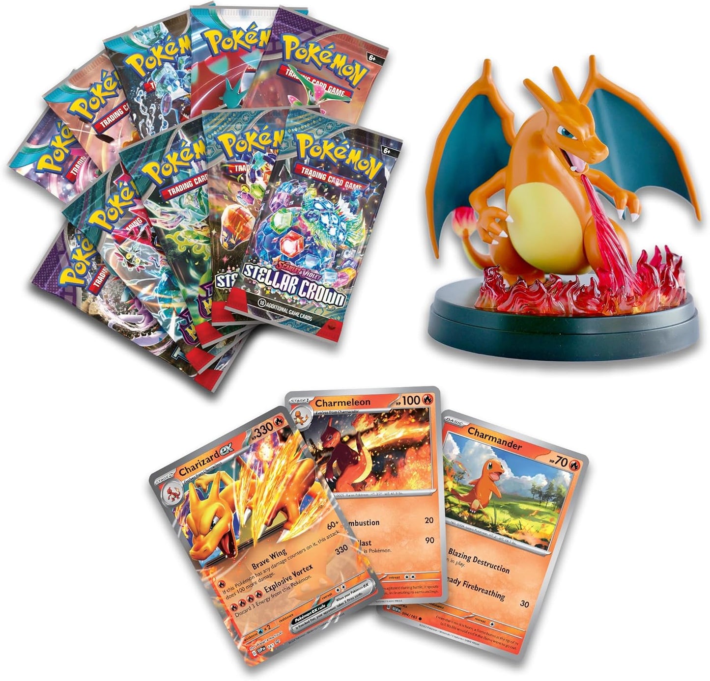 Pokemon TCG Charizard ex Super-Premium Collection (3 Foil Promo Cards, 1 Card-Display Figure & 10 Booster Packs)