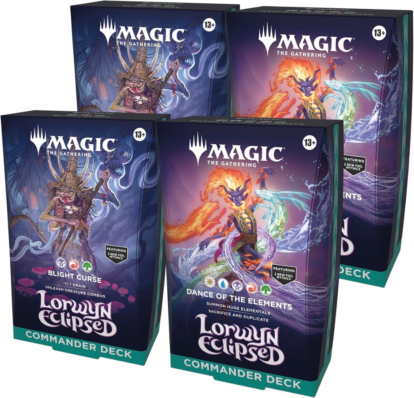 Magic: The Gathering Lorwyn Eclipsed - Commander Deck Bundle - 2 of Each Deck