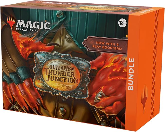 Magic: The Gathering Outlaws of Thunder Junction Bundle - 9 Play Boosters, 30 Land Cards + Exclusive Accessories