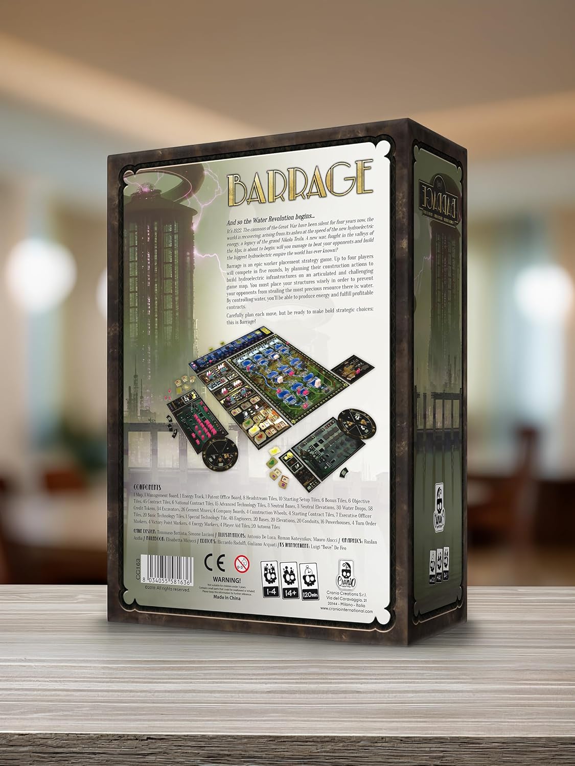 CrowD Games | Barrage: Base Game | 1-4 Players | Ages 14 and up | Strategy Board Game | Worker Placement | Engine Building | Network and Route Building | 60-120 min Playtime