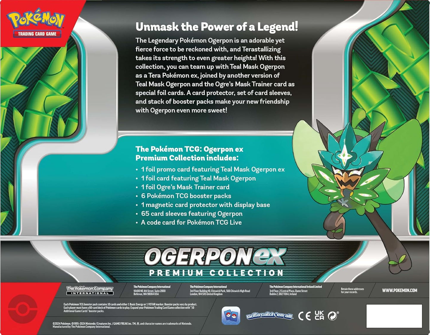 Pokemon TCG: Ogerpon ex Premium Collection (3 Foil Cards & 6 Boosters)