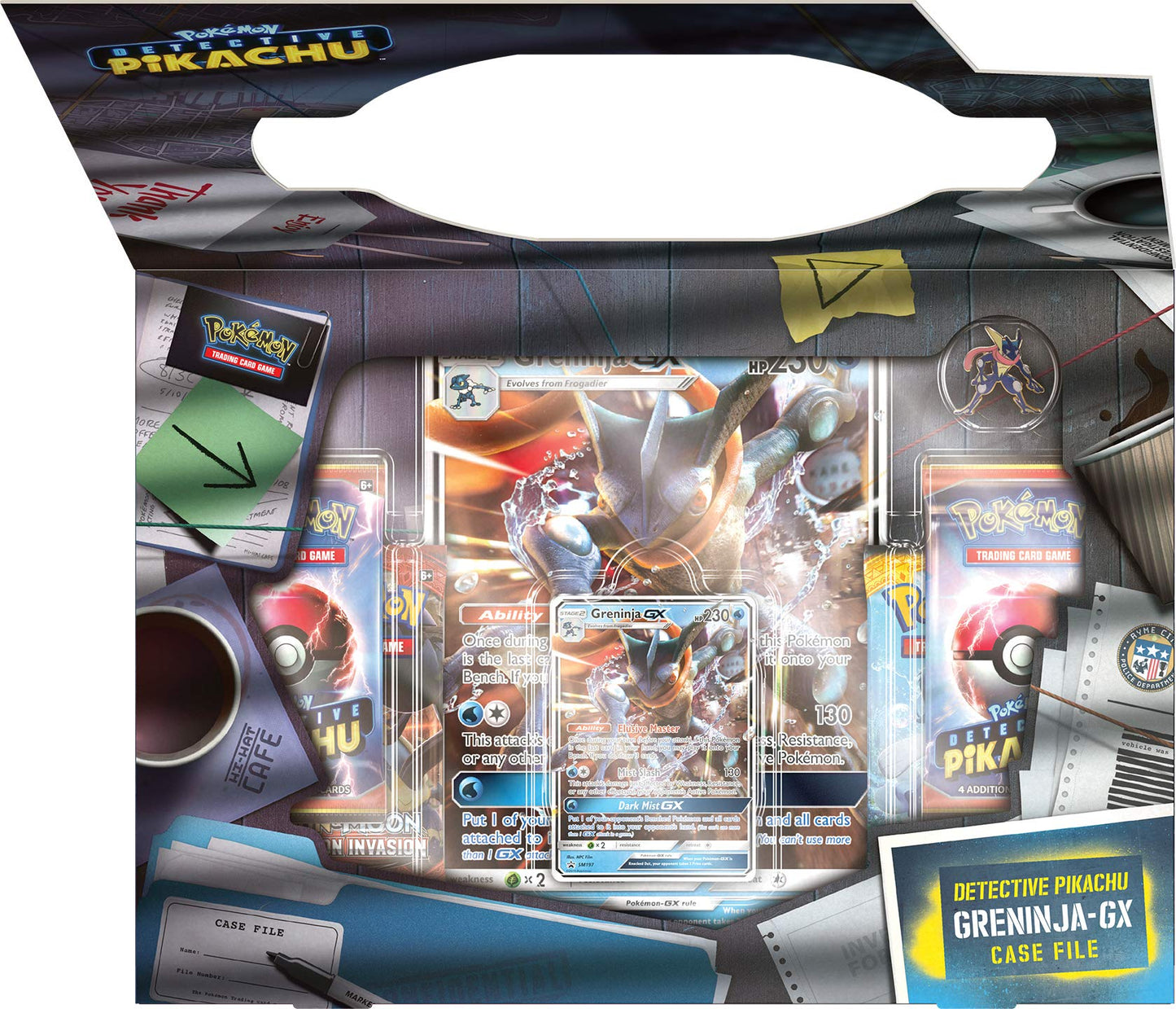 Pokemon TCG Detective Pikachu Greninja-Gx Case File: Pokemon TCG: 2 Greninja Foil Trading Cards | 7 Booster Pack