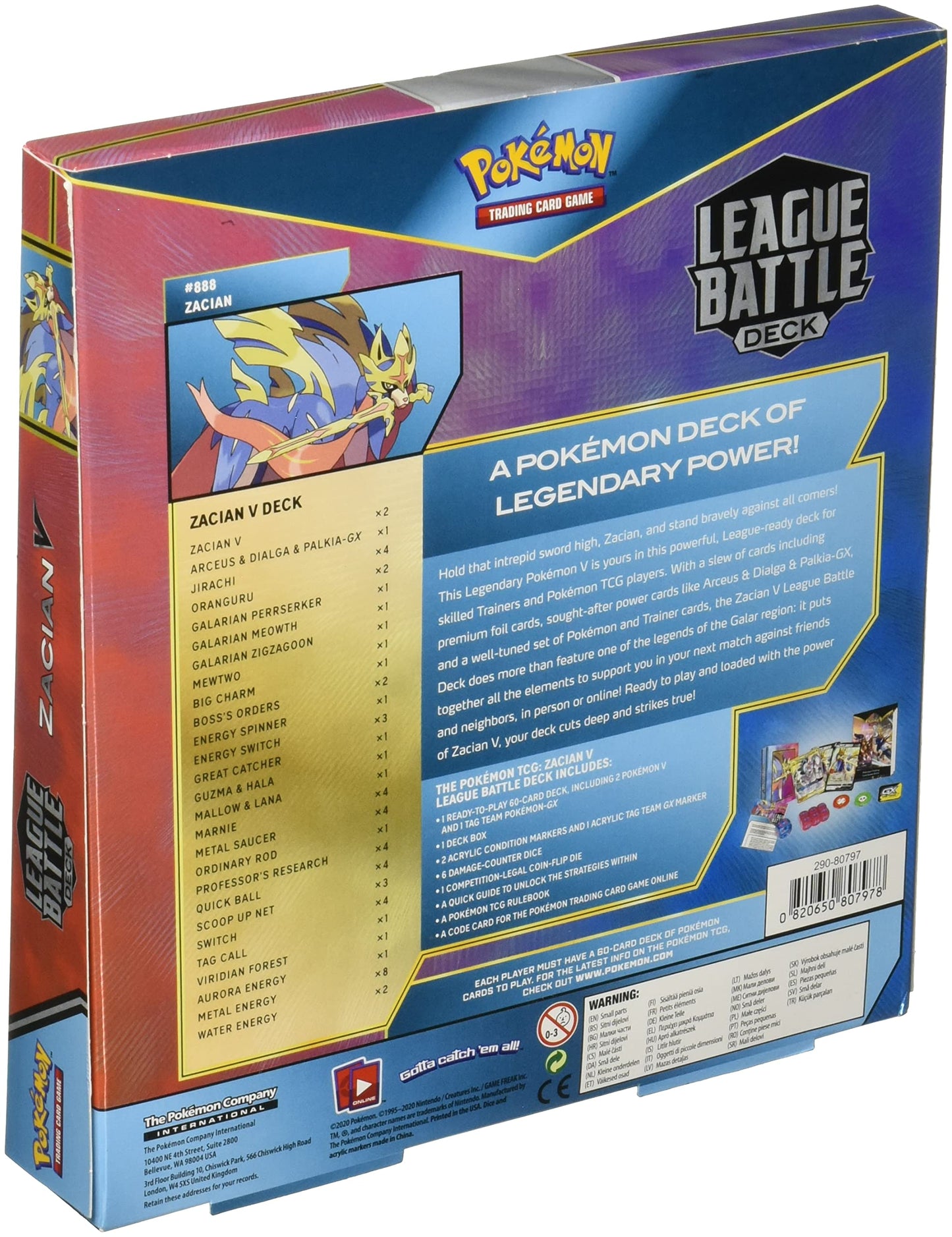Pokemon TCG: Zacian V League Battle Deck, Multicolor