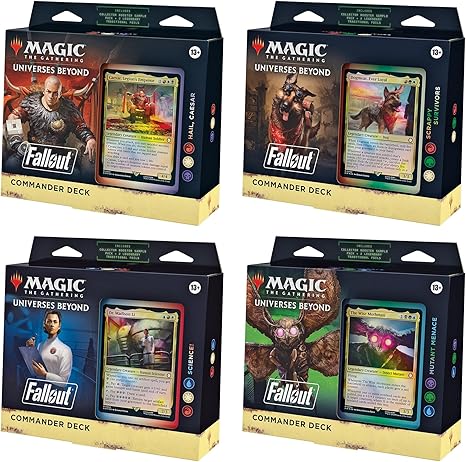 Magic The Gathering: Fallout Commander Deck Bundle – Includes All 4 Decks (1 Hail Caesar, 1 Scrappy Survivors, 1 Science!, And 1 Mutant Menace)