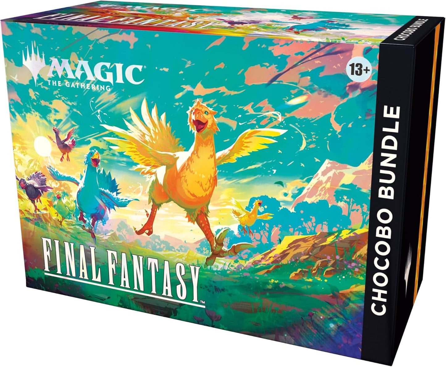 Magic: The Gathering Final Fantasy Chocobo Bundle (Chocobox) (1 Chocobo Booster, 10 Play Boosters, 1 Alt-Art Promo Card, 1 Scene Card, 32 Basic Lands, 1 Click Wheel, and More)