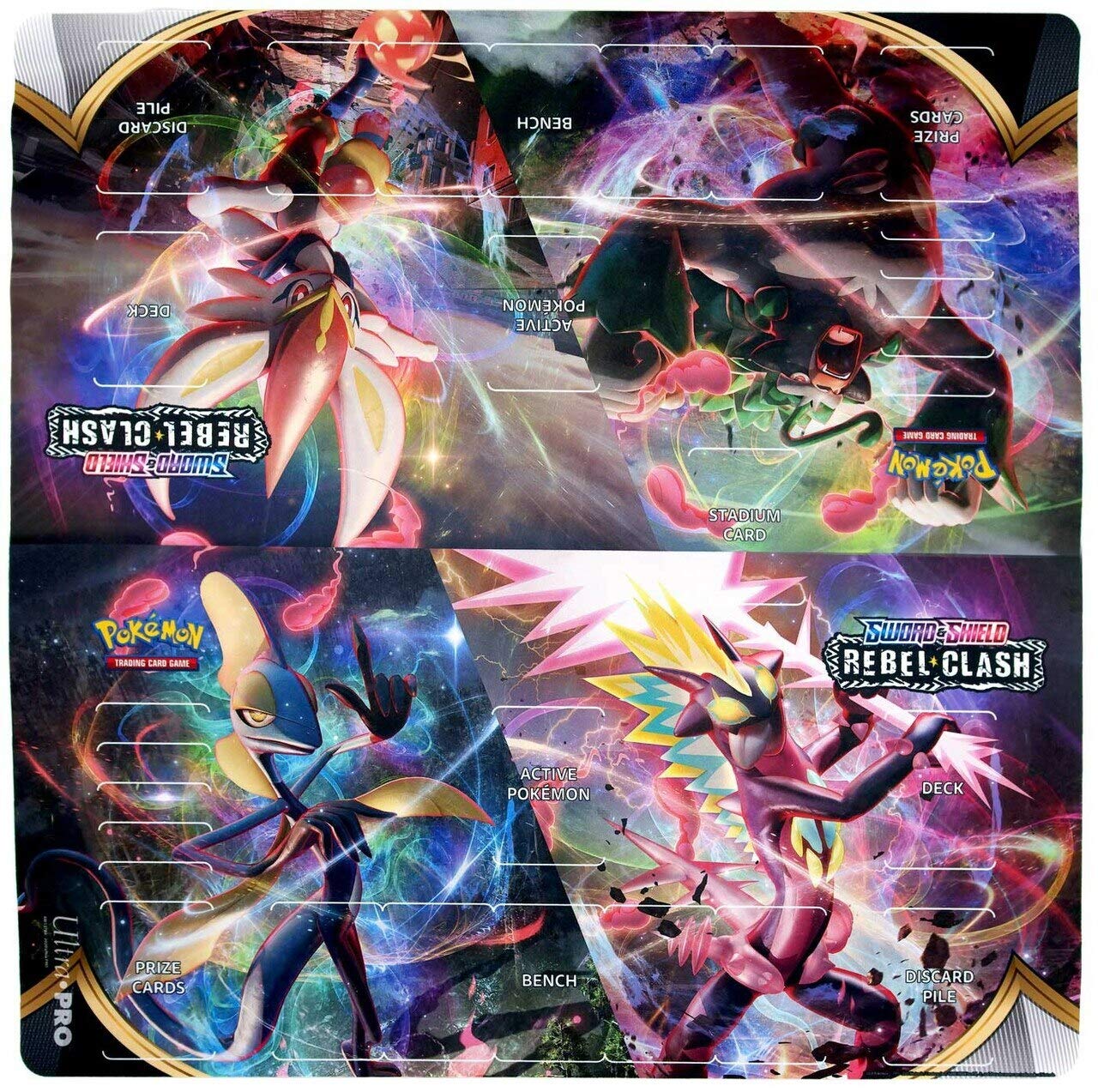 Pokemon Sword Shield 02 Rebel Clash Printed Art Card Game Two Player Playmat