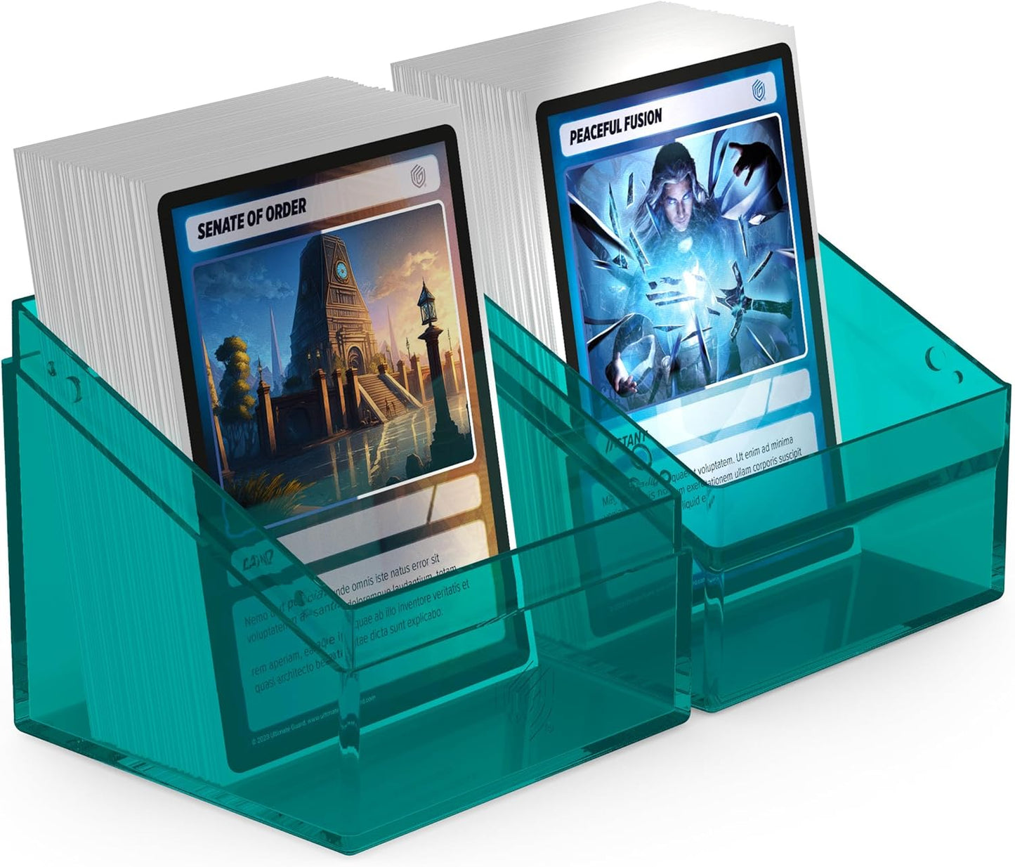 Ultimate Guard Boulder 100+ Clear, Deck Case for 100 Double-Sleeved TCG Cards, Malachite, Secure & Durable Storage for Trading Card Games, Transparent
