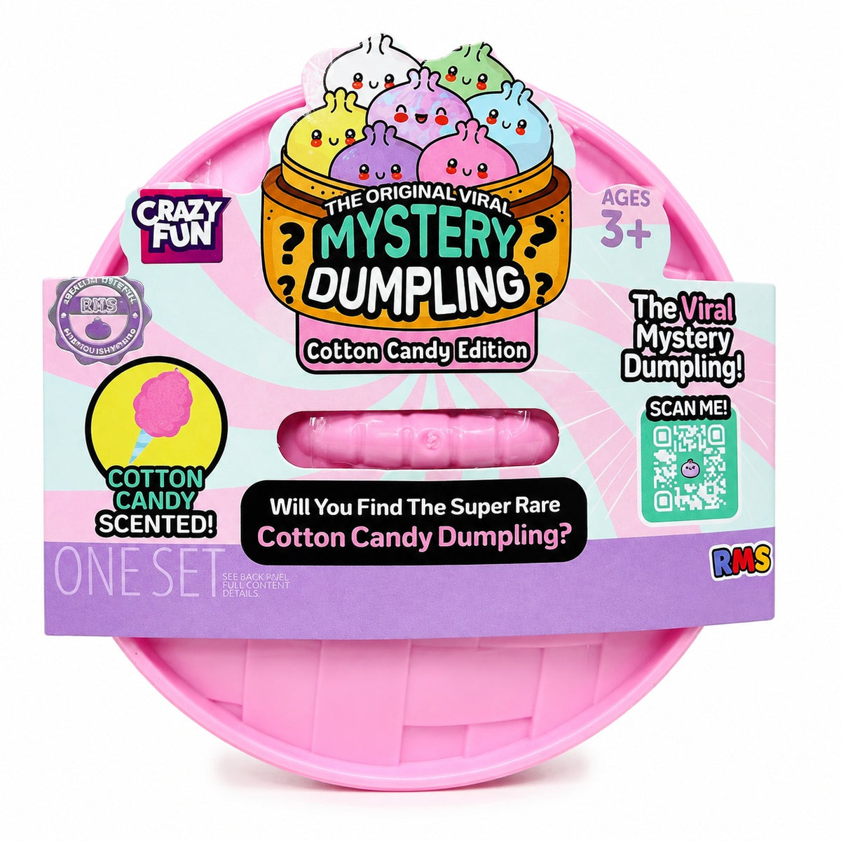Crazy Fun Mystery Squishy Dumpling – Cotton Candy Edition, Scented Surprise Collectible Squishy Toy, Ages 3+