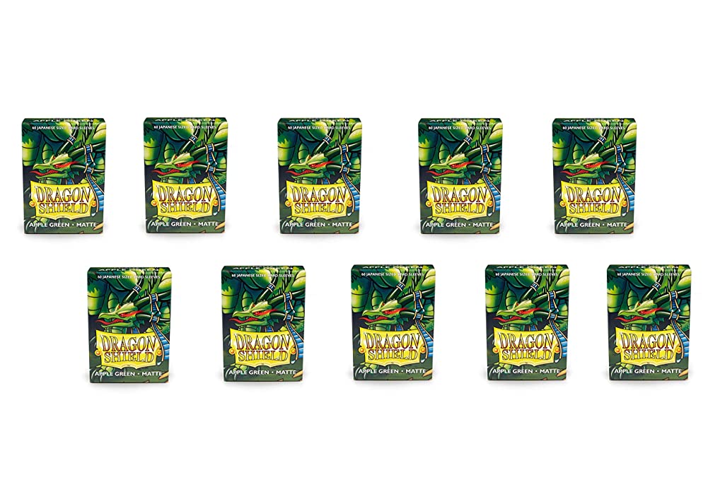 10 Packs Dragon Shield Matte Mini Japanese Apple Green 60 ct Card Sleeves Display Case