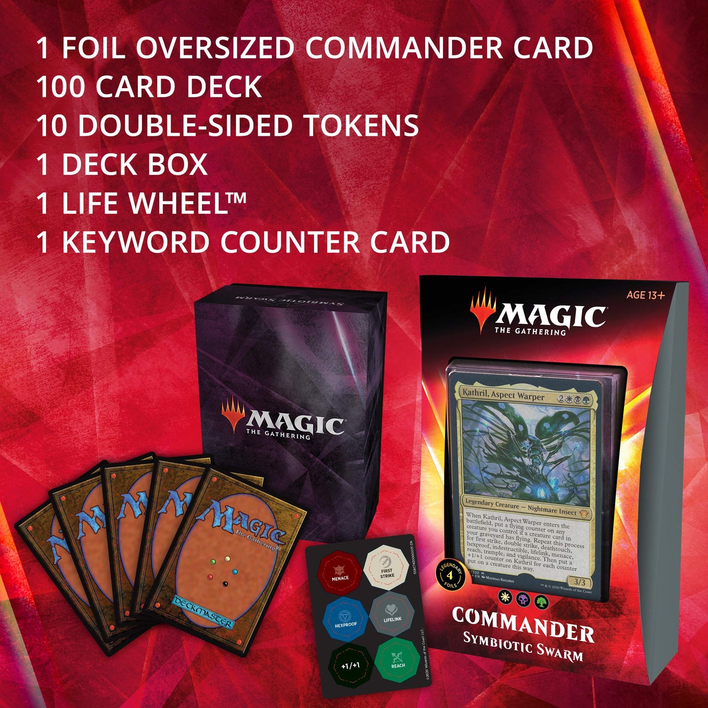 Magic: The Gathering Symbiotic Swarm Ikoria Commander Deck | 100 Card Deck | 4 Foil Legendary Creatures