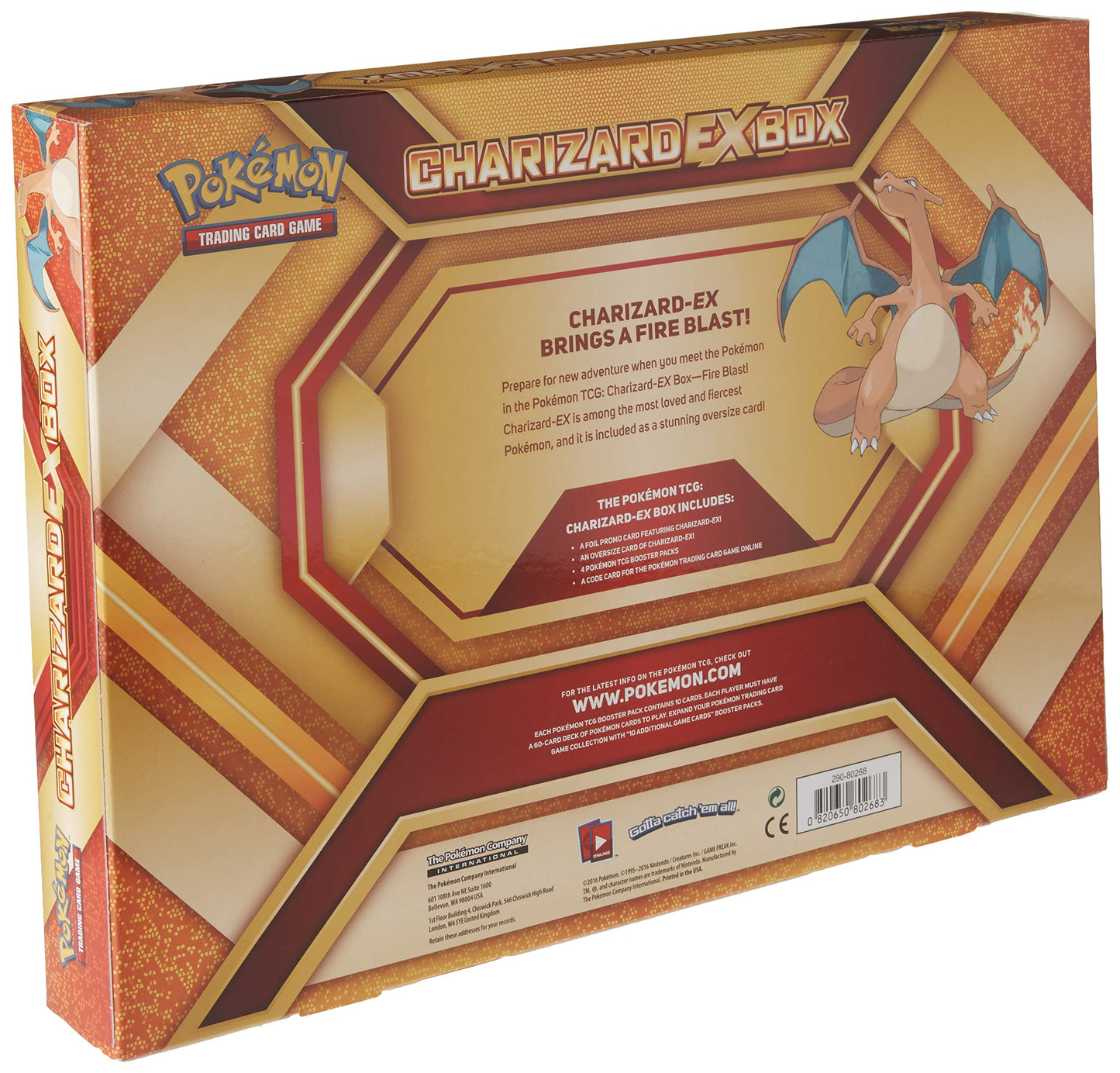 Pokemon Cards POK16CHAREXBX TCG: Charizard-EX Box Fire Blast Card Game, Multicolor