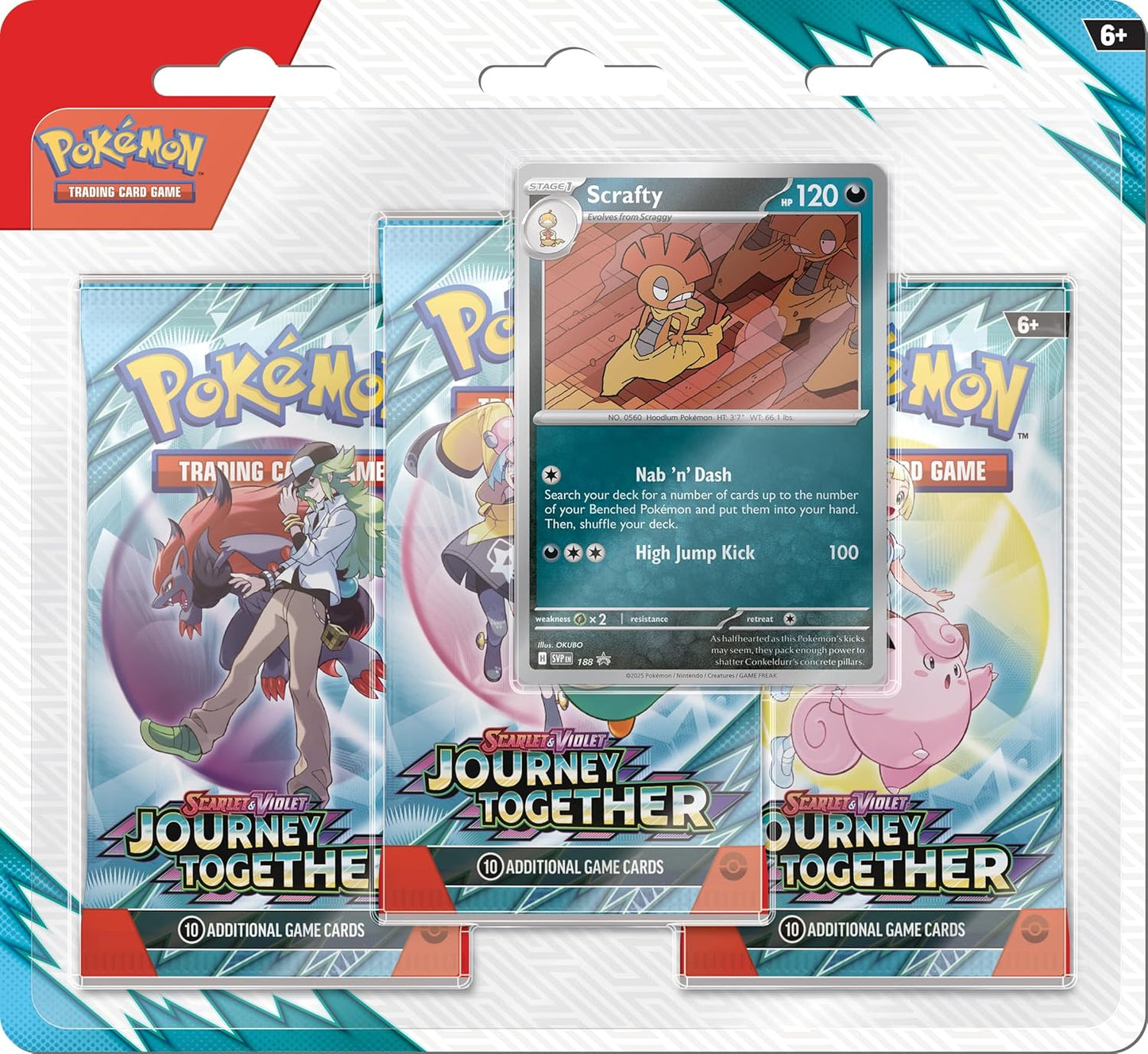 Pokemon TCG: Scarlet & Violet — Journey Together 3 Pack Blister - Scrafty