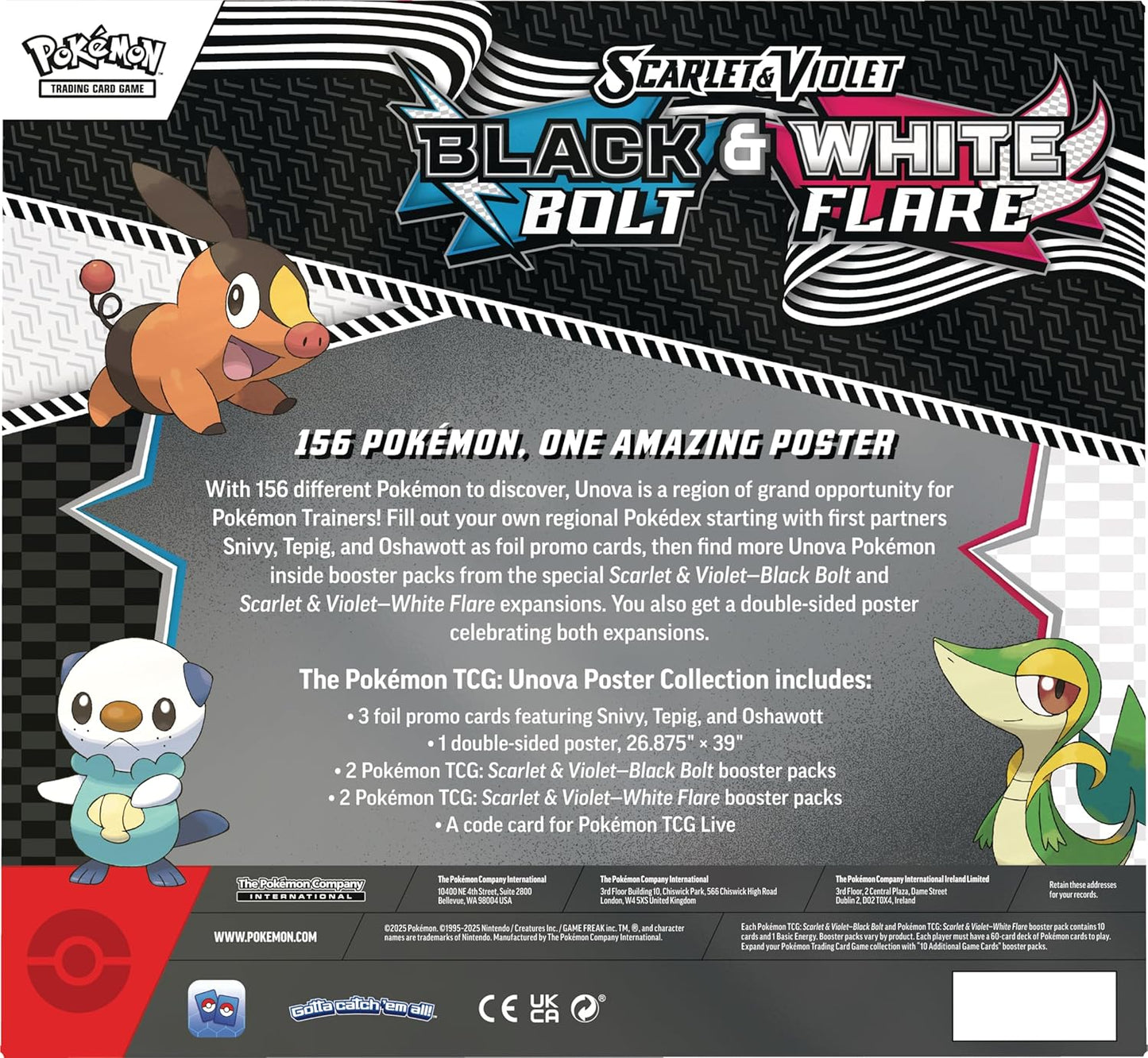 Pokemon TCG Scarlet & Violet 10.5 Unova Poster Collection Box - 4 Packs