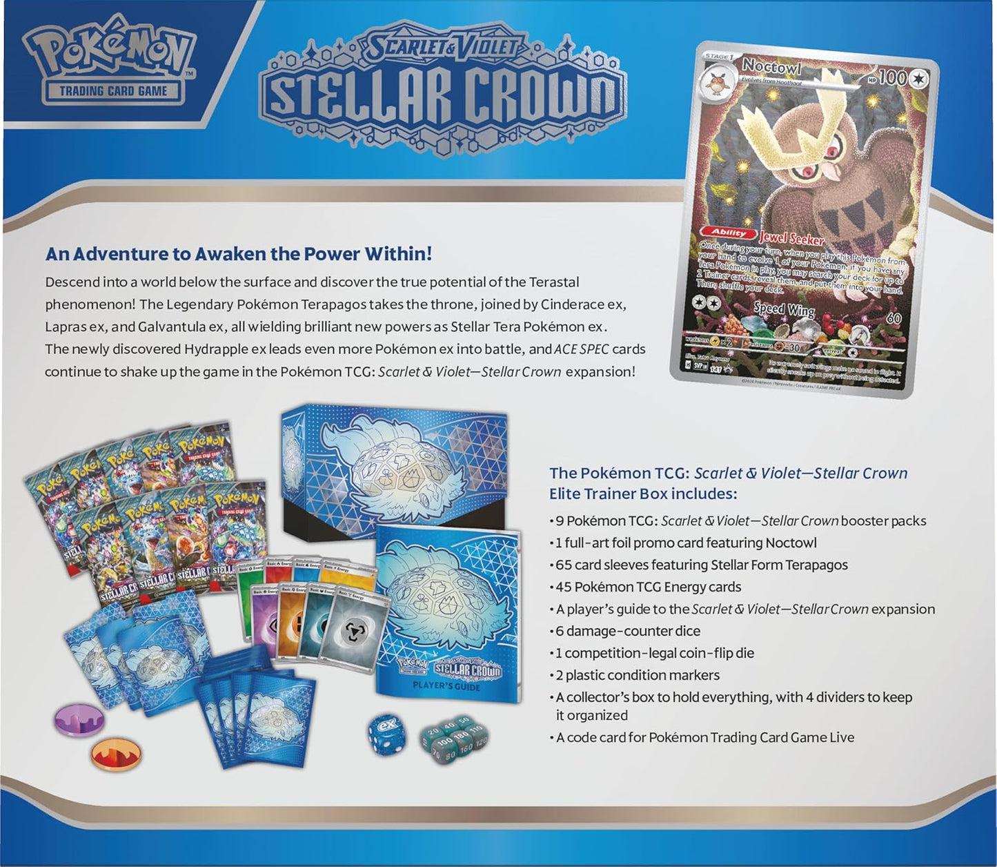 Pokemon TCG: Scarlet & Violet Stellar Crown Elite Trainer Box - 9 Packs