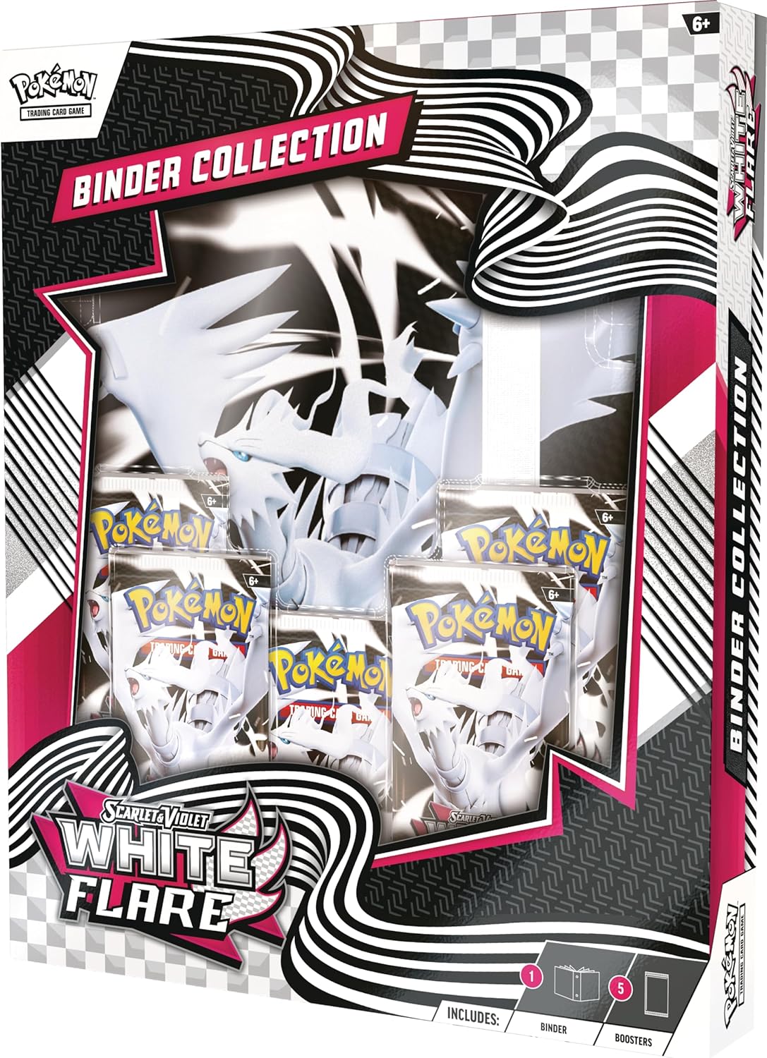 Pokemon TCG Scarlet & Violet 10.5 White Flare Binder Collection Box - 5 Packs